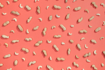 Peanut and cashews flat lay
