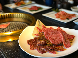 Raw beef for YAKINIKU in Japan.