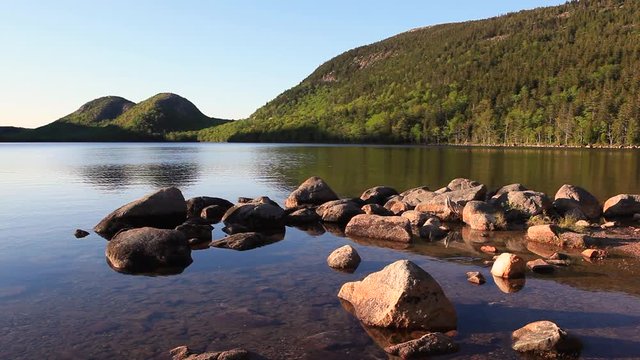 Jordan Pond and The Bubbles in Maine's Acadia National Park.