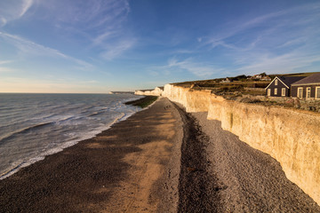Seven Sisters Cliffs at Birling Gap on a later winter's afternoon,