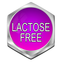 Lactose free Button - 3D illustration