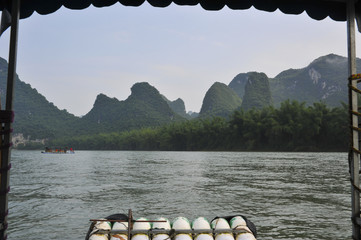 Raft on the Li river, China
