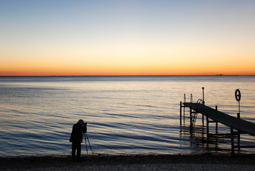 Photographing the sunset