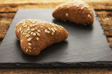 Oat bread. Homemade pastries. Cereal. Healthy eating.