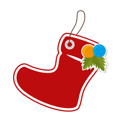 happy merry christmas sock card vector illustration design