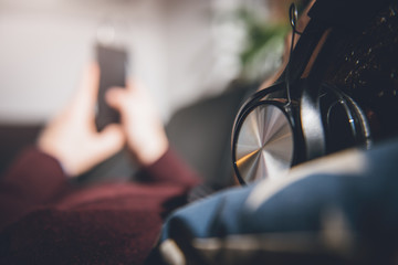 Man using smart phone