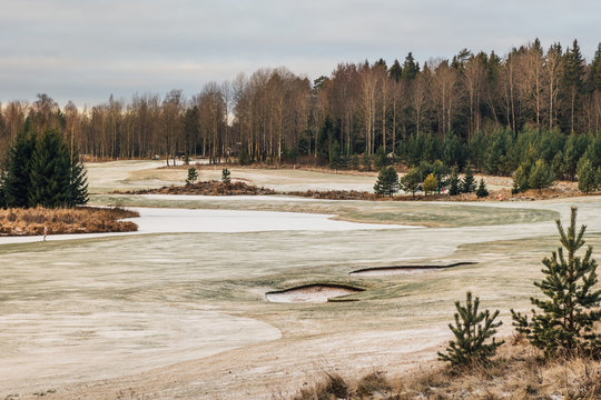 Golf course in winter land