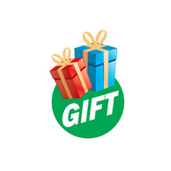 vector logo box with gifts