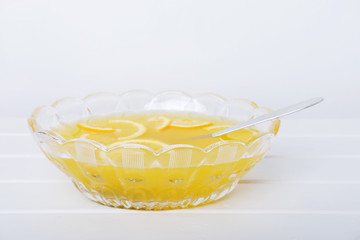 Lemon punch with fruit sweet alcohol summer drink