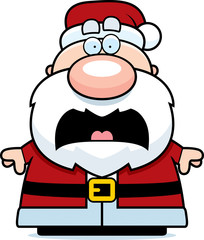 Scared Cartoon Santa Claus