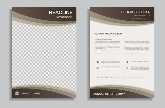 Brown flyer design template - brochure, front and back page 