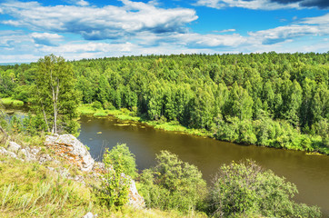 Summer landscape. The Chusovaya River
