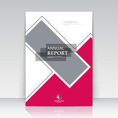 Abstract composition. Text frame surface. Brochure cover. White title sheet. Creative logo figure. Ad banner form texture. Pink triangle, grey box block icon. Flyer fiber backdrop. Vector illustration