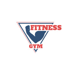 Vector illustration Fitness Gym logo or emblem isolated on white background. 
