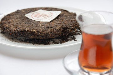 ripe puer tea cake