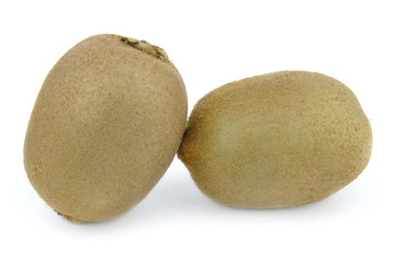 Two kiwi isolated on white background