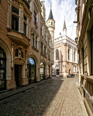Fototapeta na wymiar Corner of the old town. Riga, Latvia