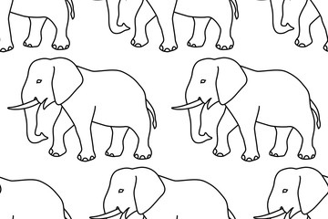 Elephant contour pattern