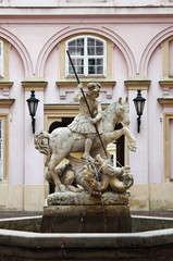 Saint George killing the dragon in Bratislava, Slovakia