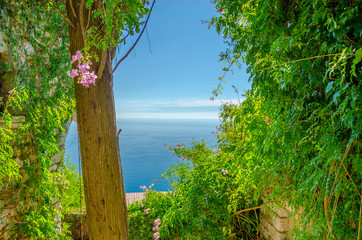 beautiful Provence sea landscape. French riviera, Eze village, France