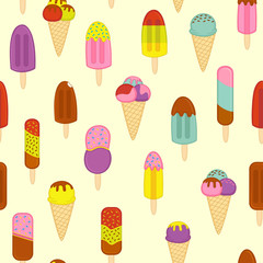 seamless pattern ice cream - vector illustration, eps
