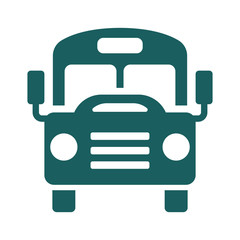 school bus simple icon on white background
