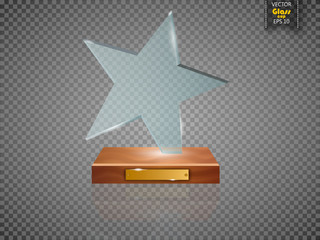 Glass Trophy Award. Vector illustration