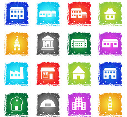 Buildings icons set