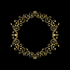 Elegant Circular Classic Decorative Floral Ornamental Vintage Swirl Frame Motif