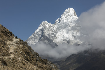 View of the Ama Dablam (6814 m) from South - Everest region, Nepal, Himalayas
