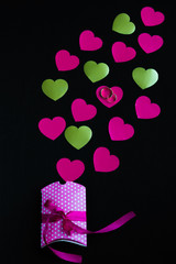 Heart and gift in creative style