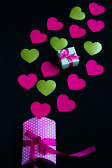 Heart and gift in creative style