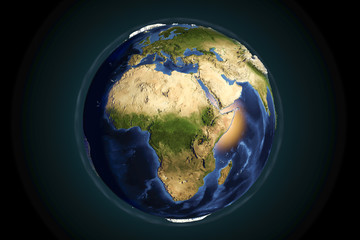 Planet Earth from space showing Africa with enhanced bump,3D illustration, Elements of this image furnished by NASA