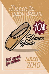 Fototapeta premium Color vintage dance studio banner