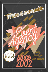 Color vintage event agency banner