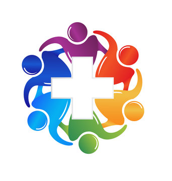 Logo teamwork helping people