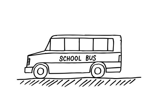 School bus drawing on white background