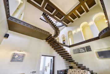 Design of stairs in a rich country house