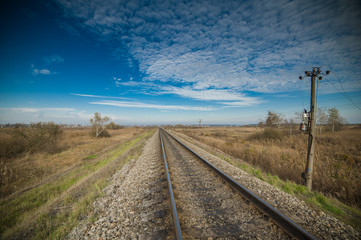 Obraz premium railway, sleepers level, roadway, road level