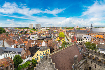 Fototapeta na wymiar Panoramic view of Gent