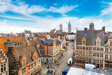 Fototapeta premium Panoramic view of Gent