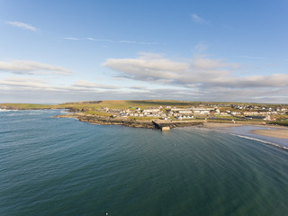 west coast of ireland top summer beach. kilkee beach and town in