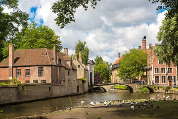 Fototapeta premium Houses along the canal in Bruges