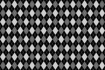 Classic argyle seamless pattern for textile, paper print. Vector illustration. Black grey.