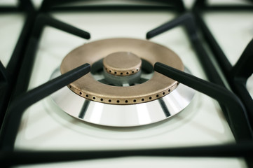 The modern kithchen gas panel furnace. Close up