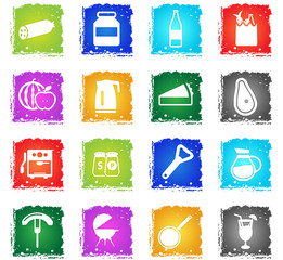 Food and kitchen simply icons