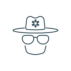 Police isolated line icon on white background