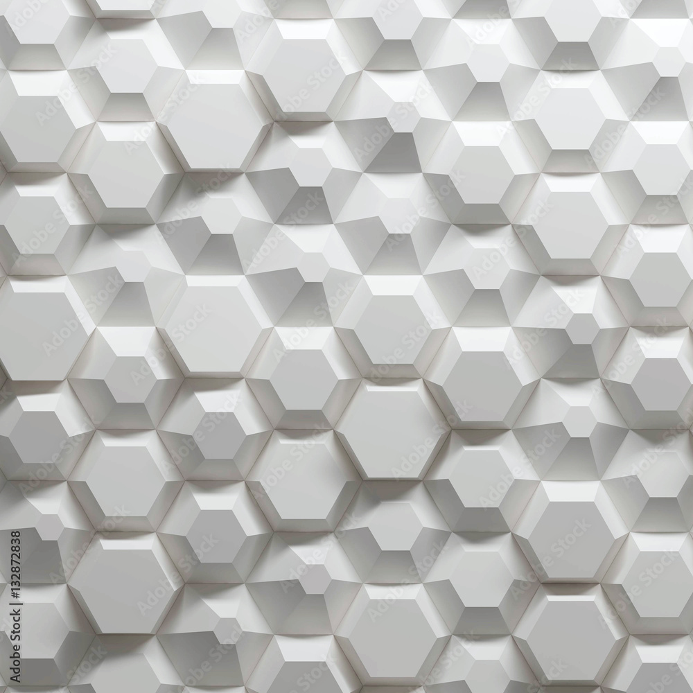 Poster hexagonal parametric pattern, 3d illustration