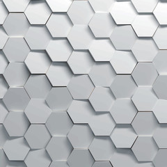 Hexagonal parametric pattern, 3d illustration