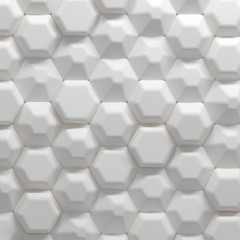 Hexagonal parametric pattern, 3d illustration